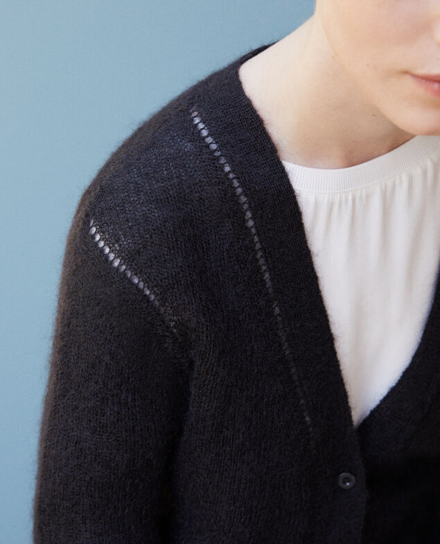 Cardigan with mohair Black