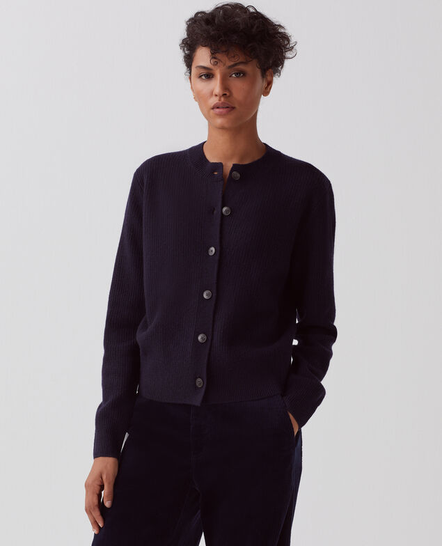 Wool cardigan U690 navy