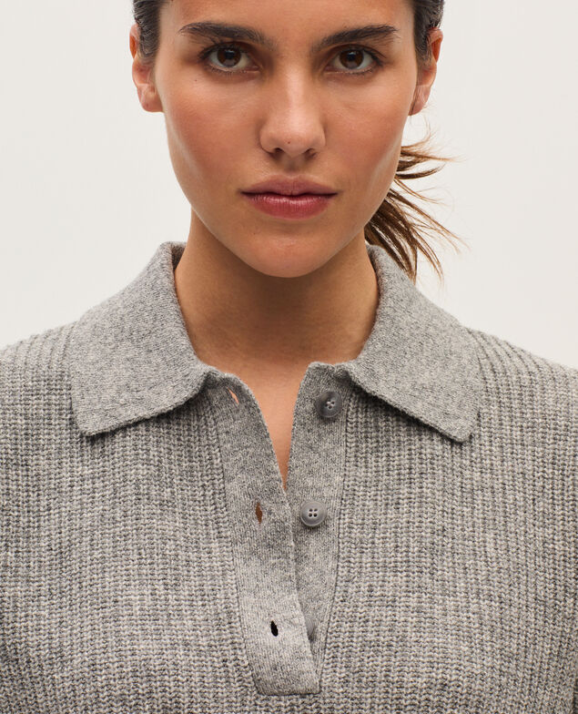 Polo neck jumper U020 light gray