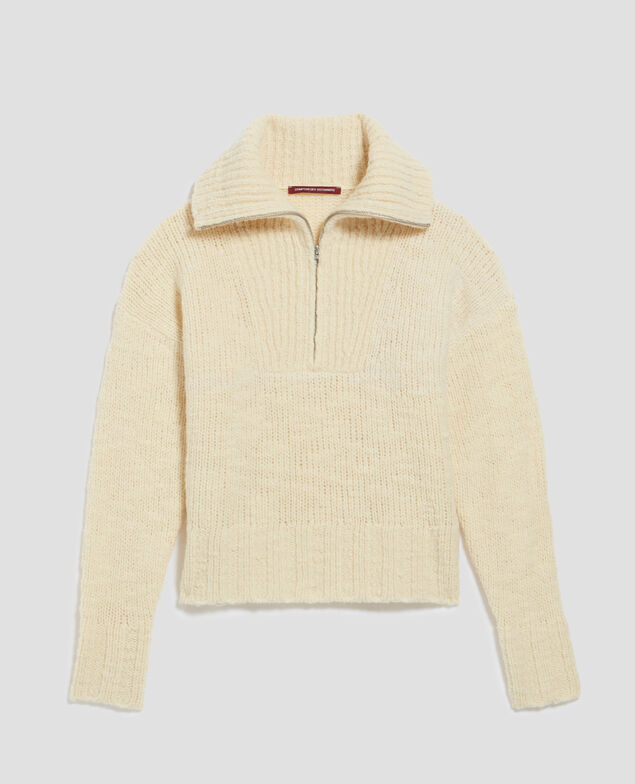 Half-zip jumper I010 glass green beige