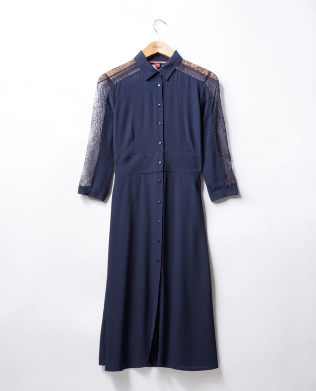 Dress with lace Blue