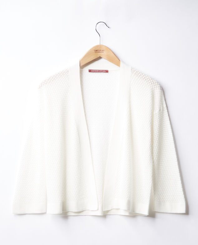 Open-knit cardigan White
