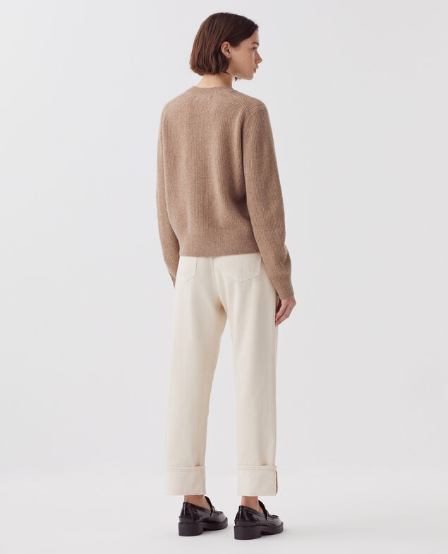 Wool cardigan U321 beige