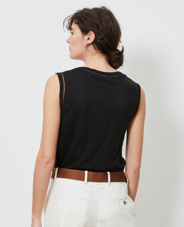 Linen tank top Black beauty