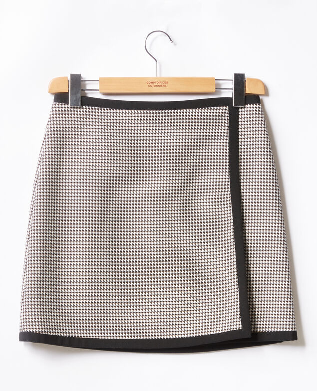 Houndstooth jacquard skirt Red