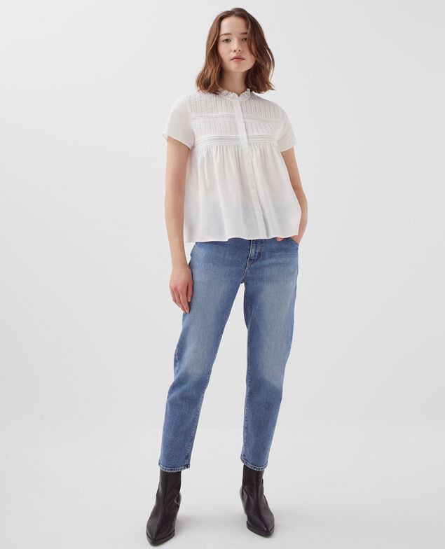 Short-sleeved blouse H013 gardenia