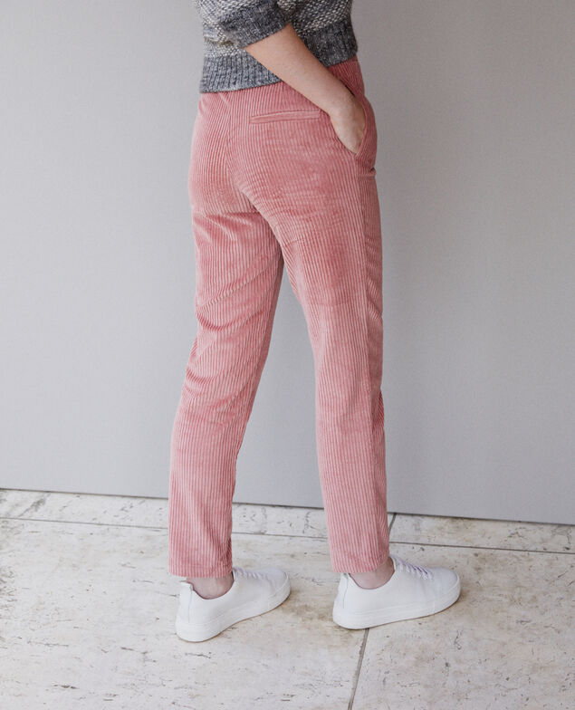 Ribbed corduroy trousers Old rose