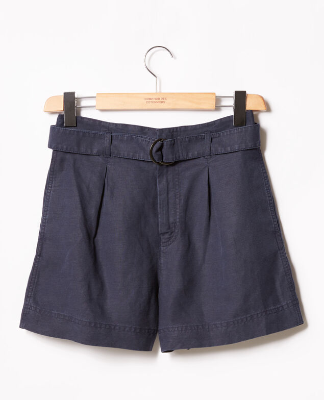  Linen blend shorts Navy