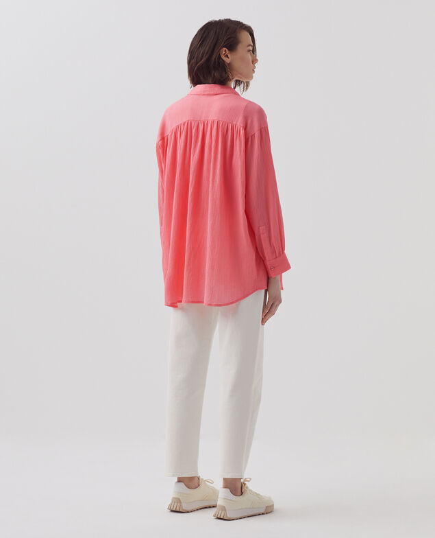 Pleated cotton blouse H110 lantana