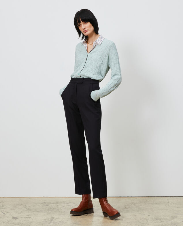 Cotton and linen cardigan Blue haze