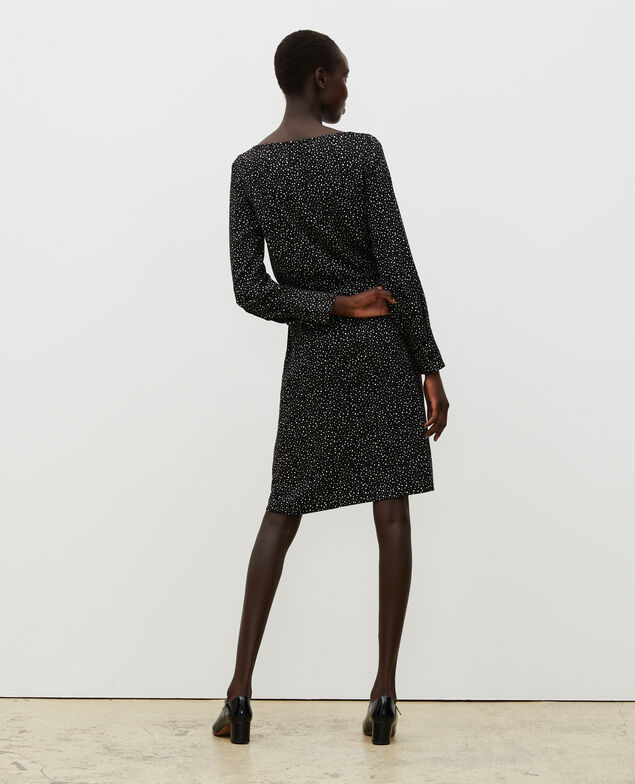 Wrapover mini dress Print constellation black