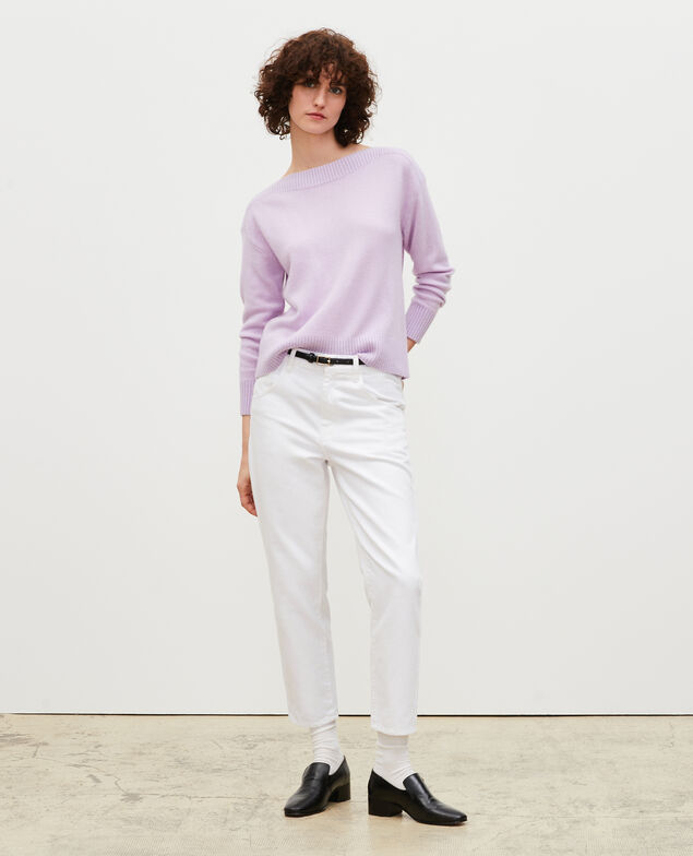 Cashmere boatneck jumper Pastel lilac