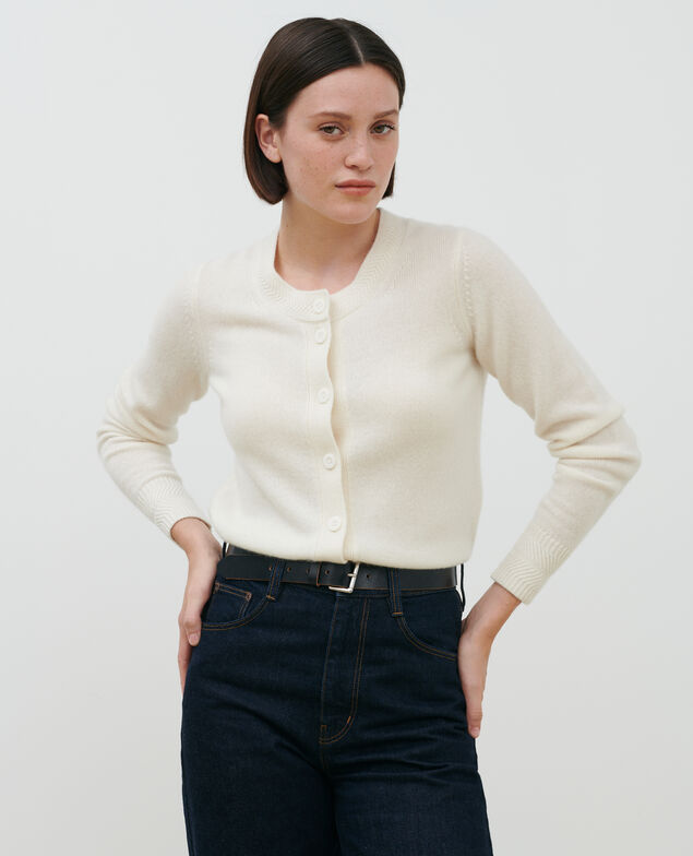 Cashmere cardigan Gardenia