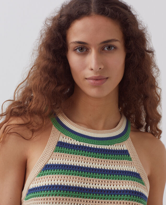 Crochet mini dress H543 st multic green