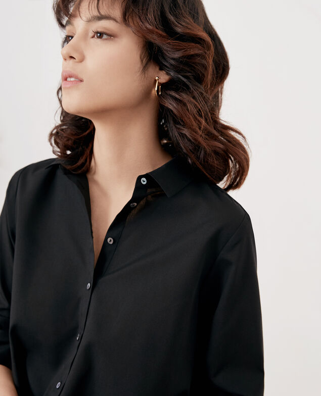 Shirt with pleated back Noir