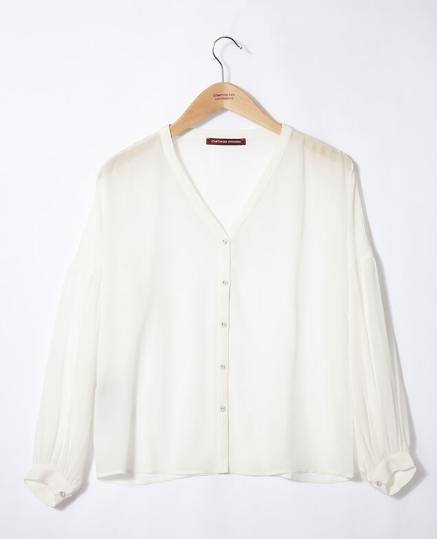 V-neck blouse White