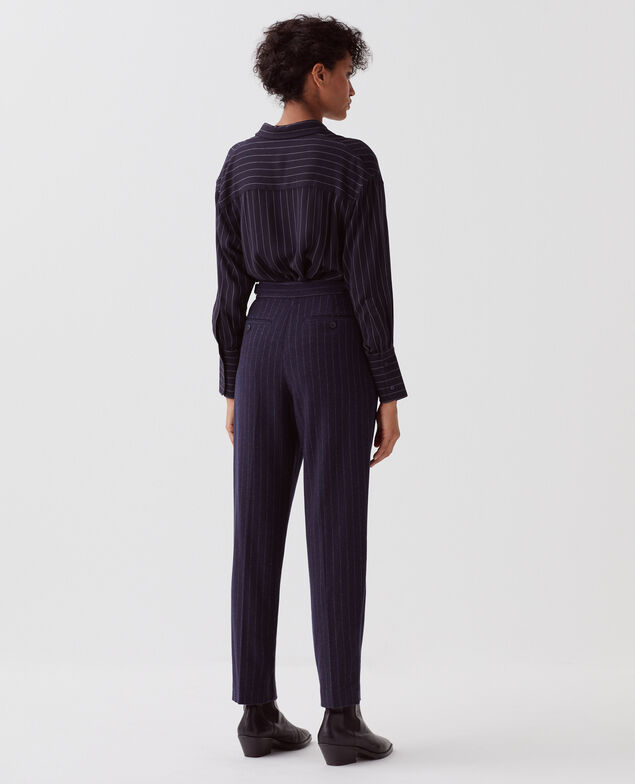 CAMILLE - Pleated trousers I695 st navy