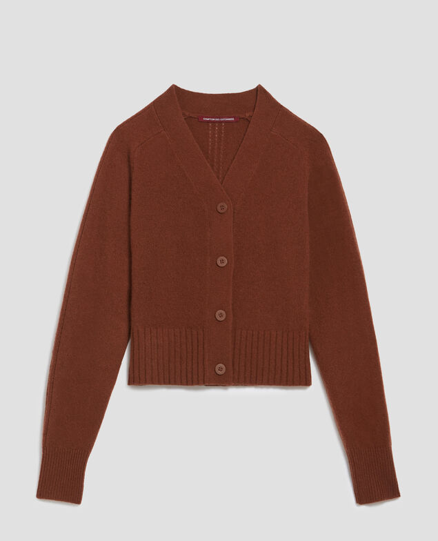 Cashmere cardigan I370 emperador coffee
