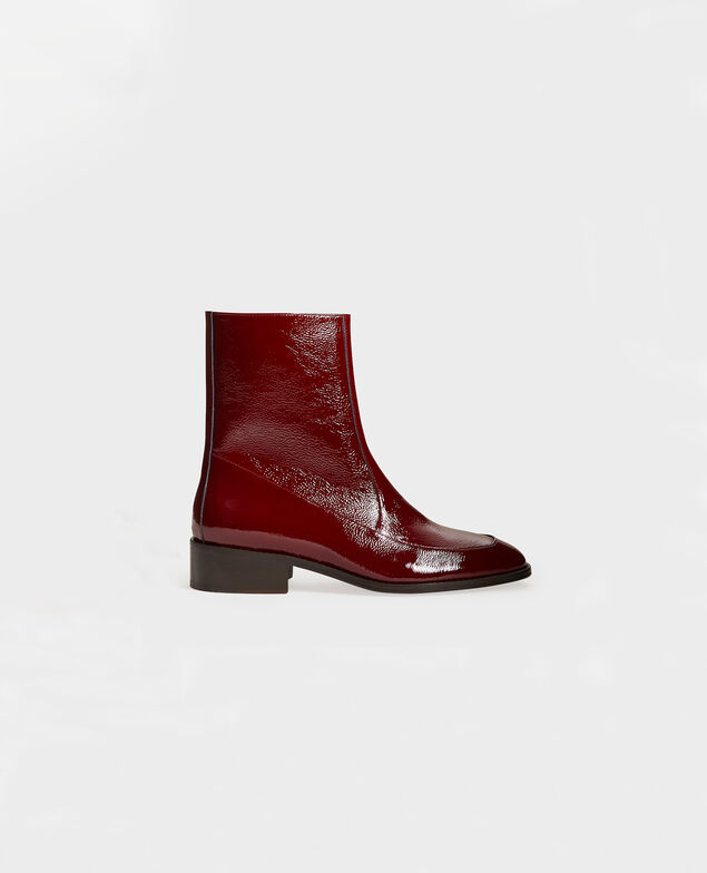  Fitted leather boots Royale red