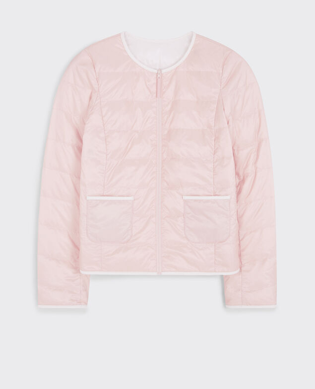 Pocketable reversible puffer jacket Misty rose/off white