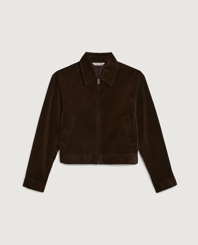 Corduroy jacket U380 dark brown