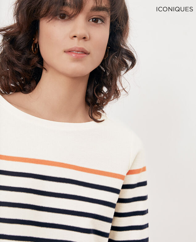 Striped T-shirt Kaolin/navy
