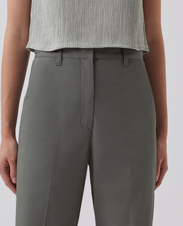 BLANDINE - Straight trousers J560 basil dark green