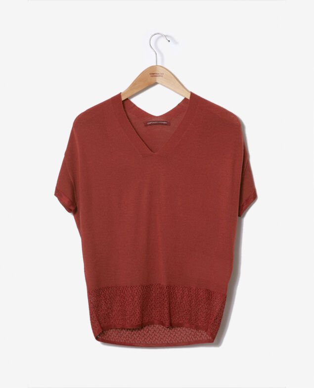 Zero-stitching short-sleeved knit Cowhide