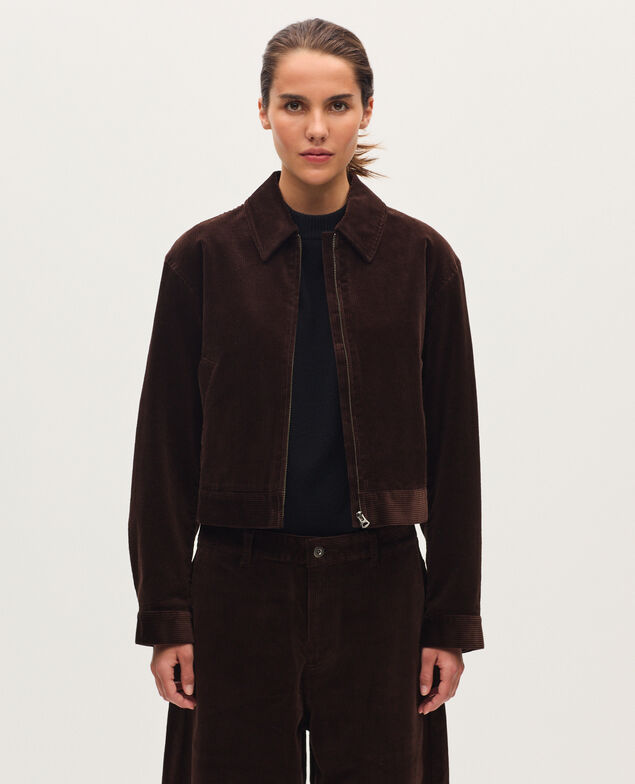 Corduroy jacket U380 dark brown