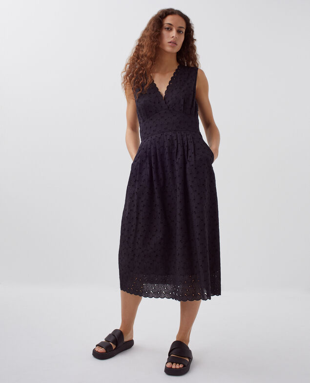 Broderie anglaise maxi dress H091 black beauty