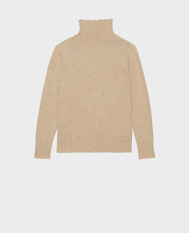 Chunky ribbed turtleneck jumper Latte