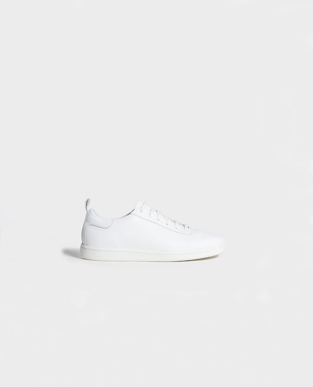 Lace-up leather sneakers Optical white