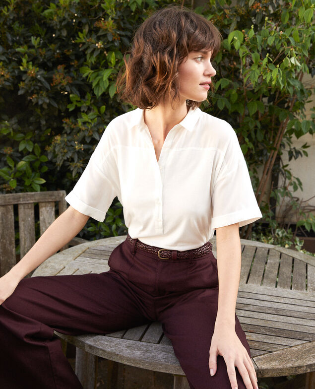 Bimaterial shirt White