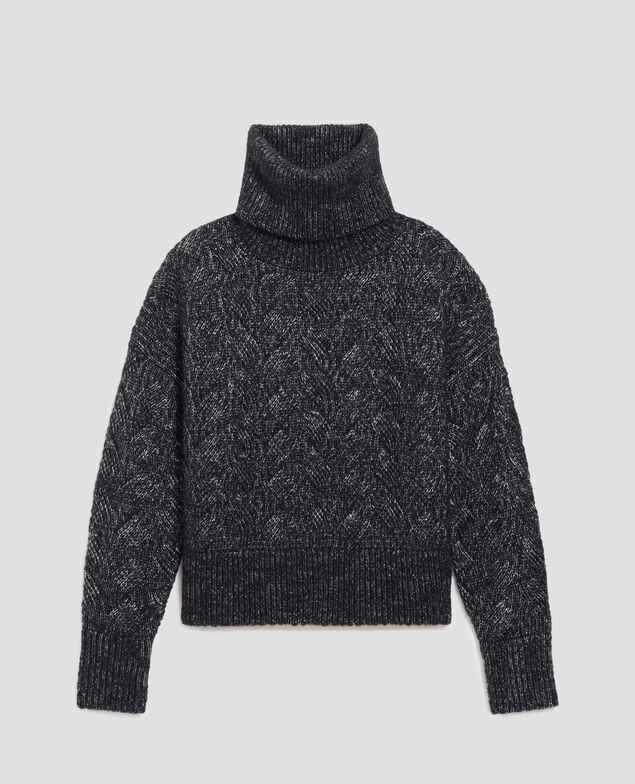 Cable knit jumper H099 black lurex