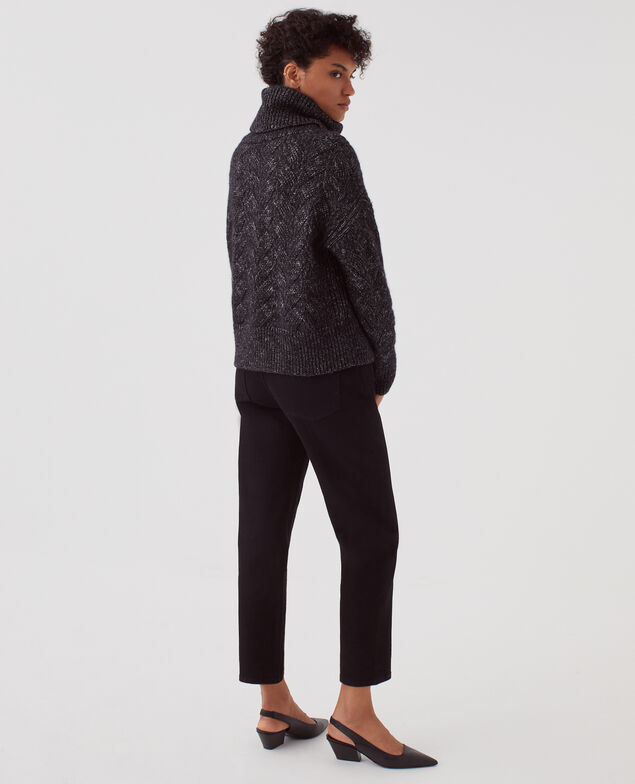 Cable knit jumper H099 black lurex