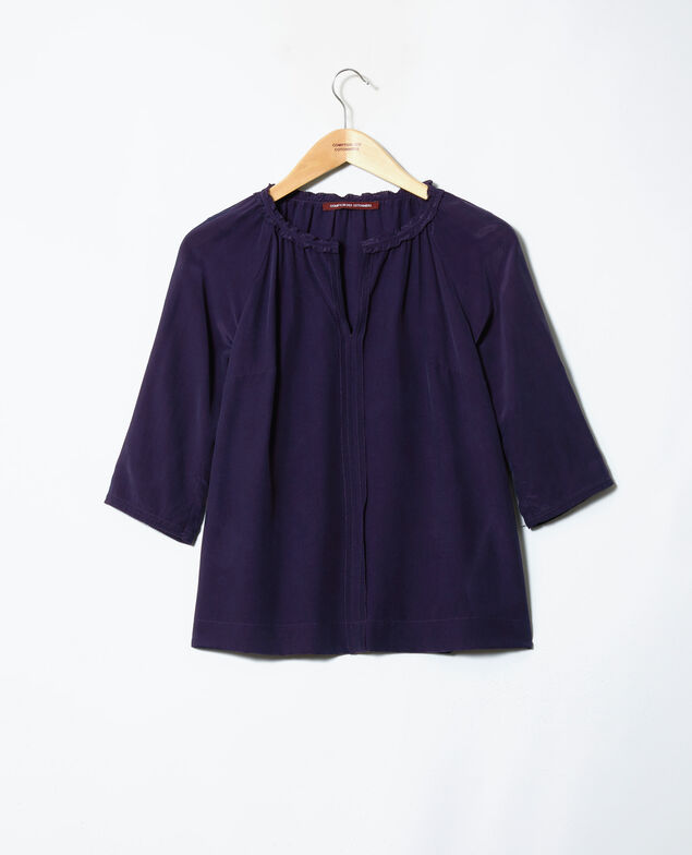 Blouse with silk Evening blue