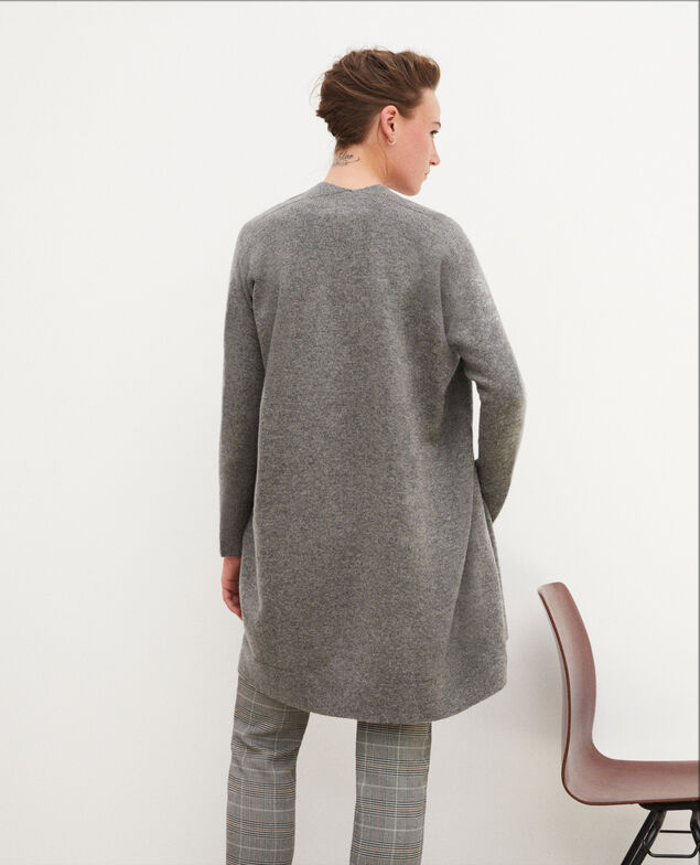 3D cashmere blend cardigan Medium heather grey