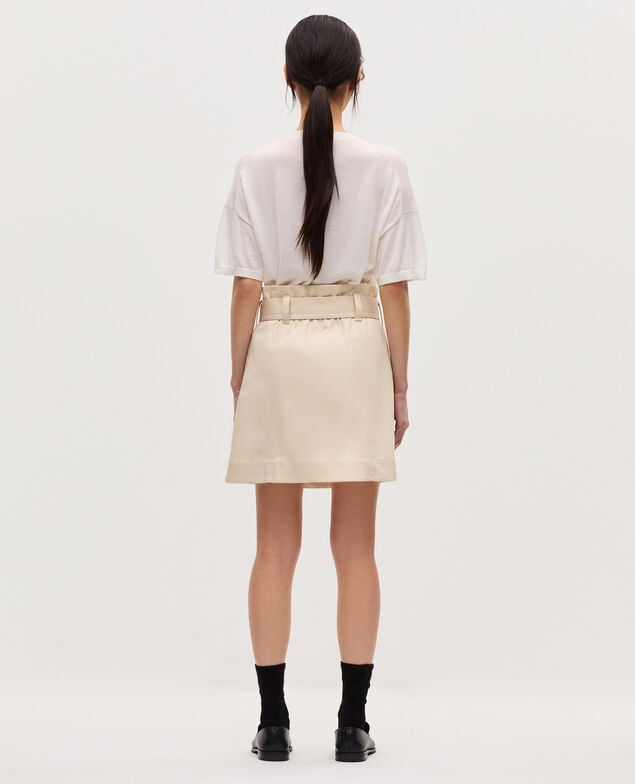 Wrapover mini skirt H013 gardenia