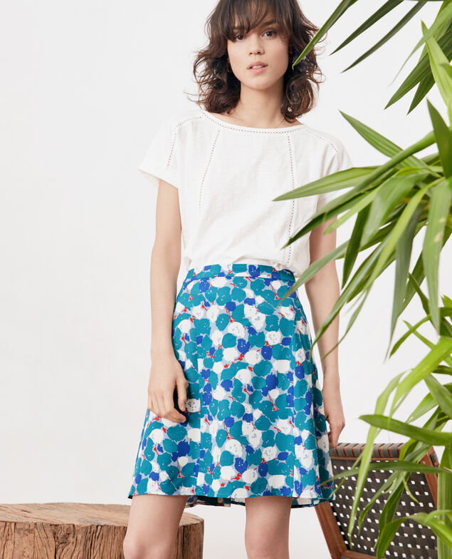 Printed skirt Blossom shadow pacific green
