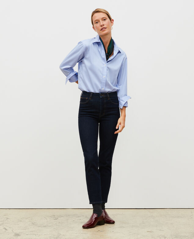 SLIM HIGH RISE - Cropped 5 pocket jeans Denim rinse