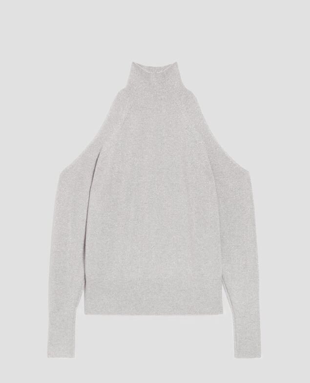 Cold shoulder jumper I025 ashen gray lurex