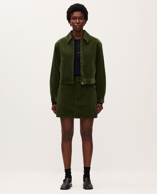 Corduroy mini skirt U550 green