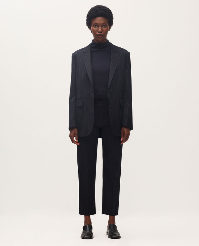 Wool cigarette trousers K690 st navy
