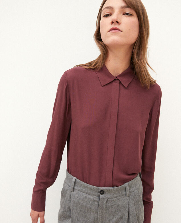 Straight-cut shirt Brown
