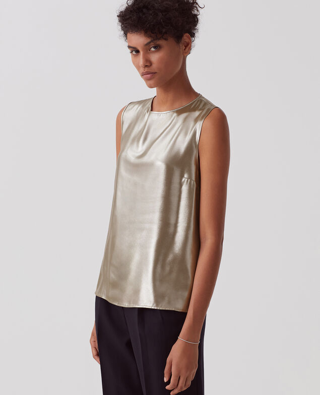 Sleeveless top I322 dune beige