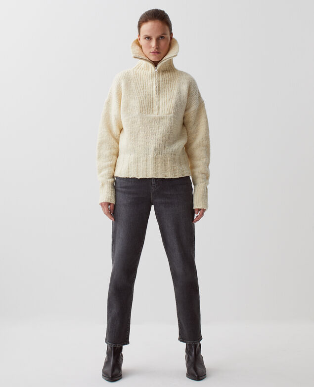 Half-zip jumper I010 glass green beige