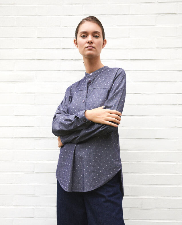 High collar tunic Blue