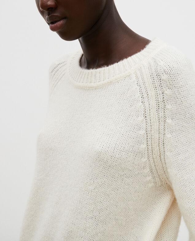 Loose boatneck wool jumper Jet stream