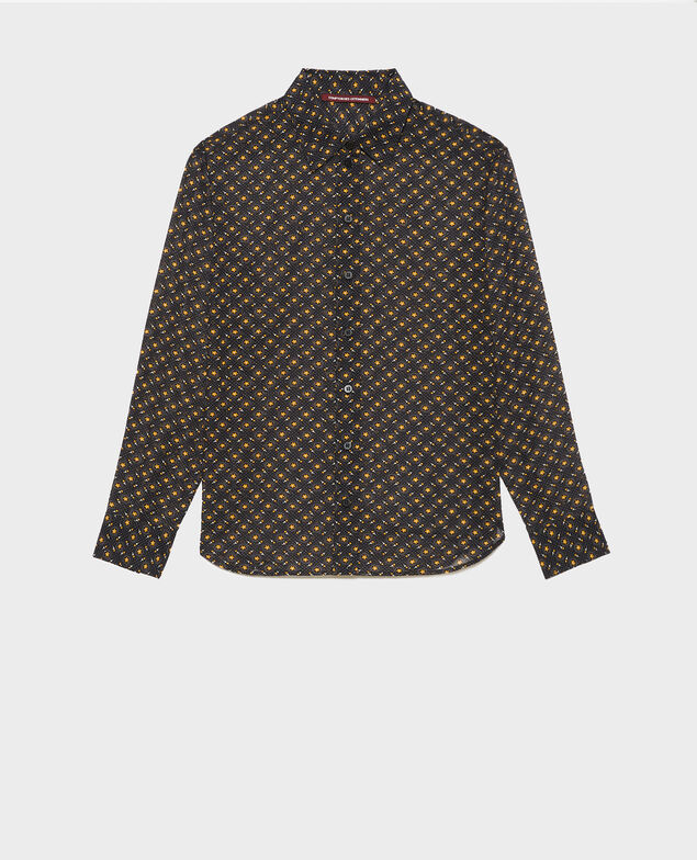 Printed cotton shirt Daisy old gold