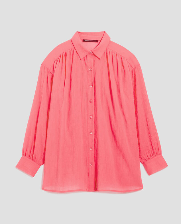 Pleated cotton blouse H110 lantana